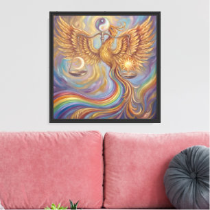 Arte mural en lienzo enmarcado Fénix Espiritual