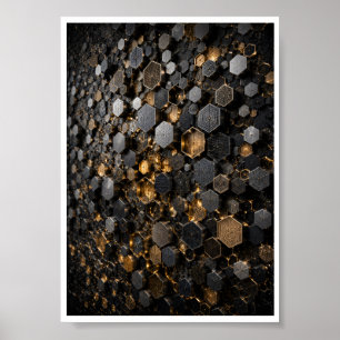 Arte mural en mosaico micro hexagonal Hive