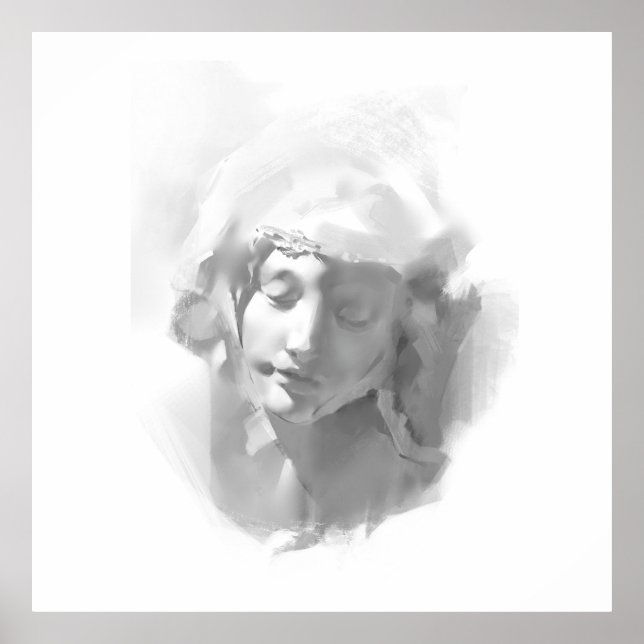 Arte mural Estatua de escayola Esbozo de mujer (Frente)