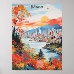 Arte mural estético de viaje a Bilbao España Ciuda