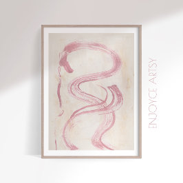 arte mural femenino exuberante rosa abstracto