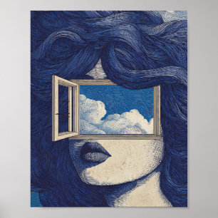 Arte mural femenino vintage surrealista – Mujer es