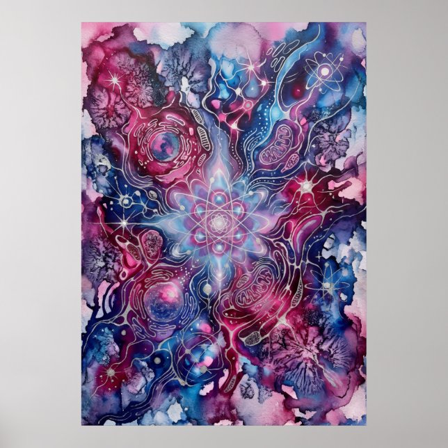 Arte mural Flor de Espíritu Magenta Starseed (Frente)