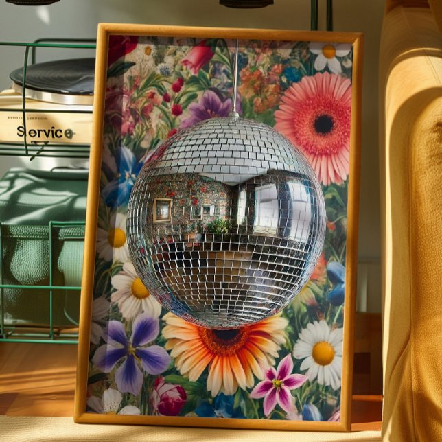 Arte mural floral de bola de discoteca Póster maxi (Subido por el creador)