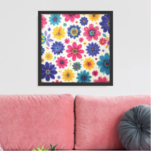 Arte mural floral juguetón