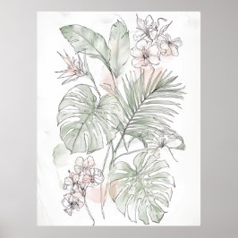 Arte mural floral y de hojas calmantes – Regalo pa