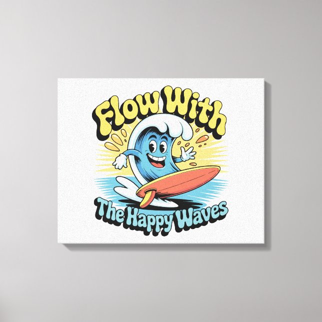 Arte mural Fluye con las olas felices (Anverso)