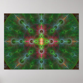 Arte mural fractal multicolor