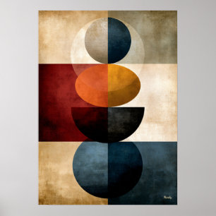 Arte mural geométrico abstracto totémico zen japon
