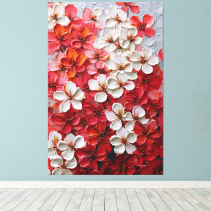 Arte mural impasto de flores multicolores