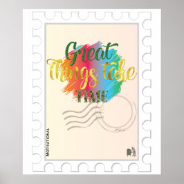 Arte mural inspirador - Las grandes cosas toman ti
