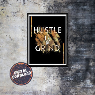 Arte mural Inspirador motivacional de Hustle & Gri