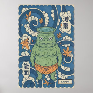 Arte mural japonés Kappa en negrita con