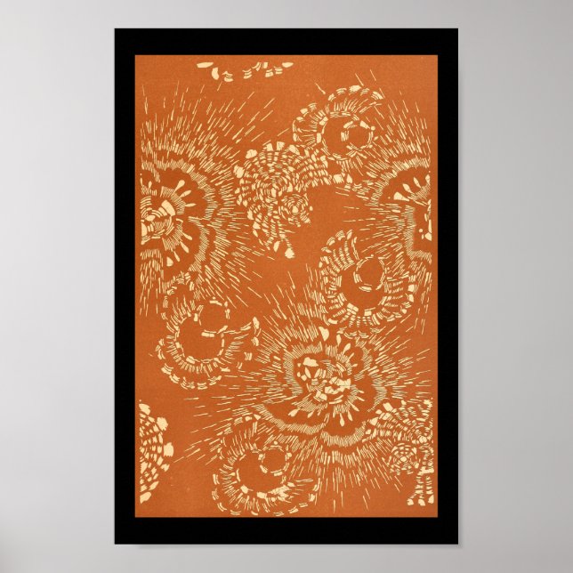 Arte mural japonés vintage rojo (Frente)