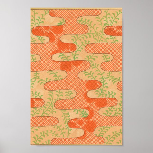 Arte mural japonés vintage rojo (Frente)