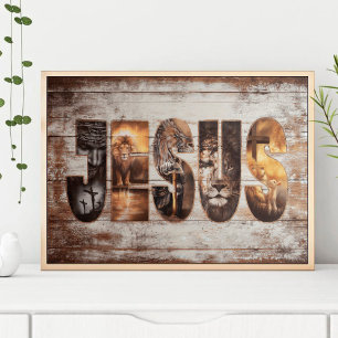 Arte mural, Jesús sagrado Poster, arte mural moder