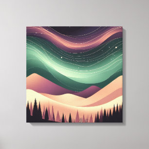 Arte mural mágico de la Aurora Boreal – Luces del 