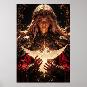 Arte mural mágico de sacerdotisa guardiana
