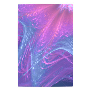 Arte mural Metalizado azul magenta fractal asimétr