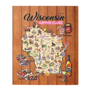 Arte mural metalizado - Club de cena Wisconsin