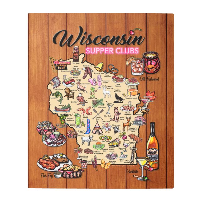 Arte mural metalizado - Club de cena Wisconsin (Anverso)
