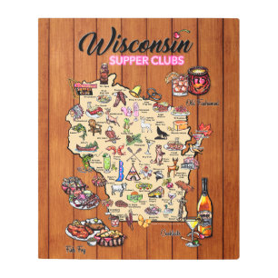 Arte mural metalizado - Club de cena Wisconsin