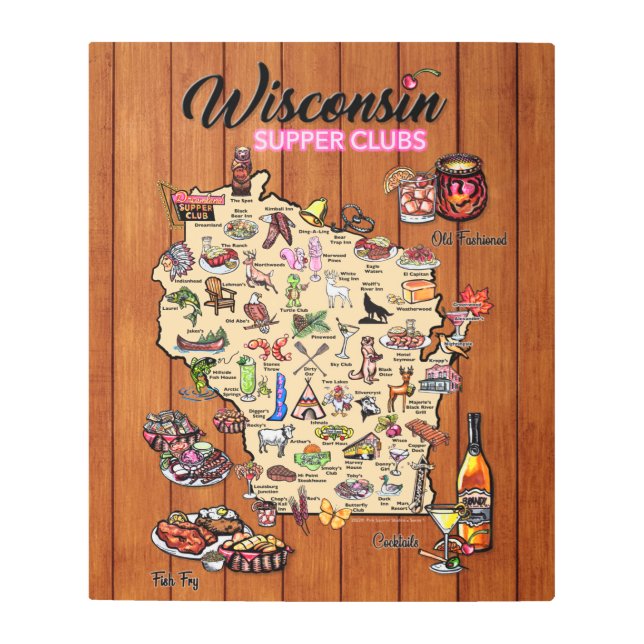 Arte mural metalizado - Club de cena Wisconsin (Anverso)