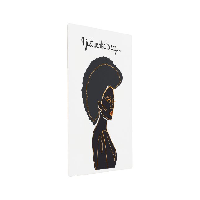 Arte mural Metalizado de afroamericana negra (Angulado)