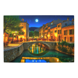 Arte mural Metalizado de aldea iluminada