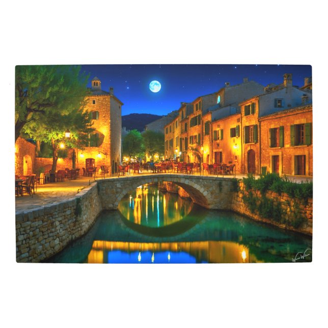 Arte mural Metalizado de aldea iluminada (Anverso)