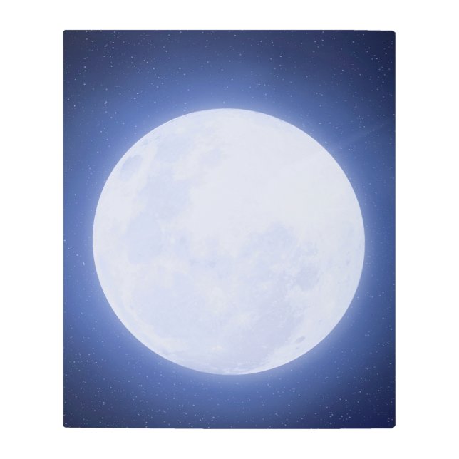 Arte mural Metalizado de Aura azul de la luna llen (Anverso)