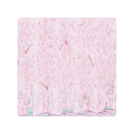 Arte mural Metalizado de Chinoiserie rosa