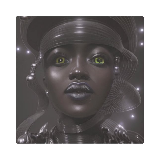 Arte mural Metalizado de ciborg galáctico (Anverso)