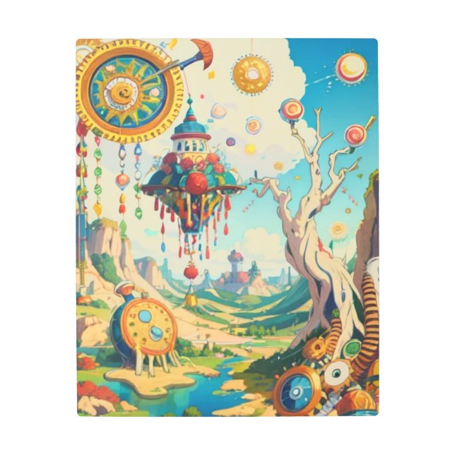 Arte mural Metalizado de ciencia ficción paisajes  (Anverso)