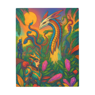 Arte mural Metalizado de ciencia ficción paisajes 