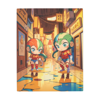 Arte mural Metalizado de ciencia ficción paisajes 