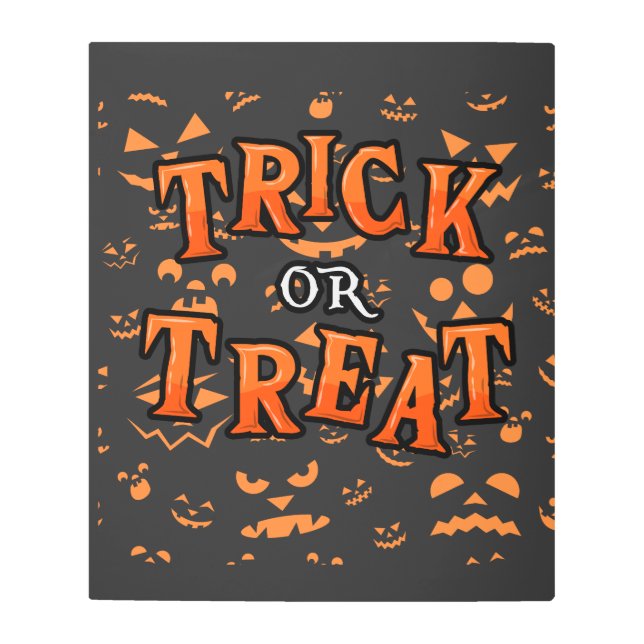 Arte mural Metalizado de Halloween con trucos o tr (Anverso)