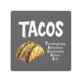 Arte mural Metalizado de la oración TACOS