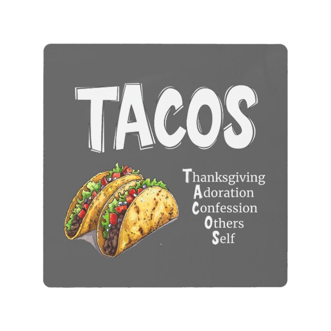 Arte mural Metalizado de la oración TACOS (Anverso)