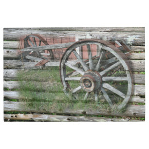 Arte mural Metalizado de la rueda del vagón rústic