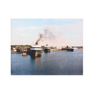 Arte mural metalizado de Ludington Ferries