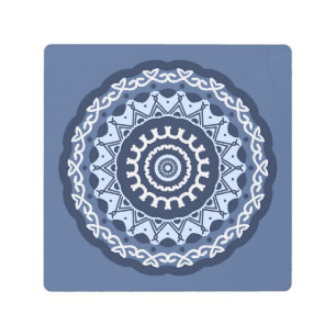 Arte mural metalizado de Mandala complicado