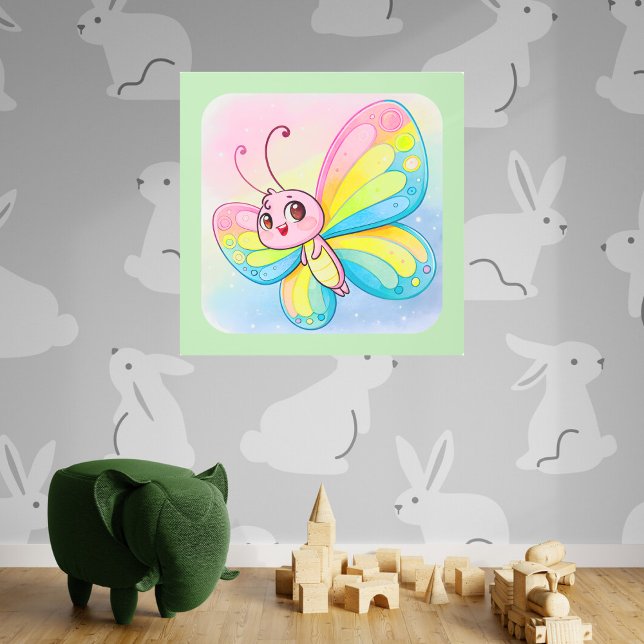 Arte mural Metalizado de mariposa arco iris (Subido por el creador)