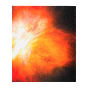 Arte mural Metalizado de nebulosa de fuego en llam