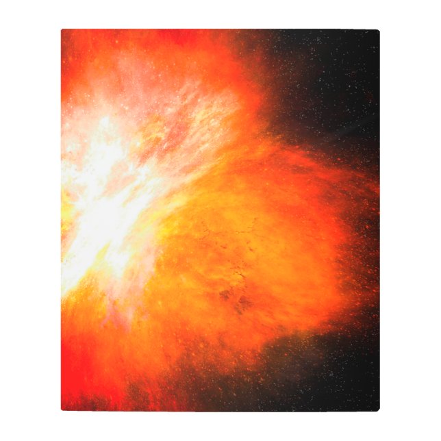Arte mural Metalizado de nebulosa de fuego en llam (Anverso)