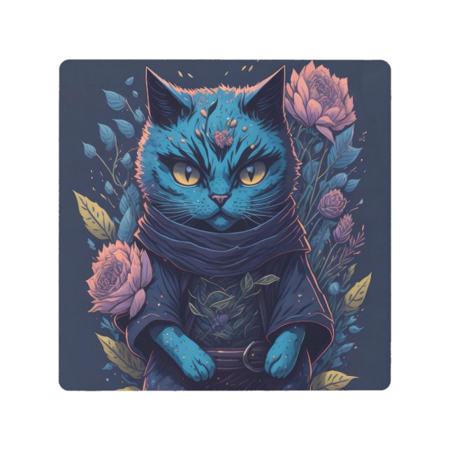 Arte mural Metalizado de Ninja Cat (Anverso)