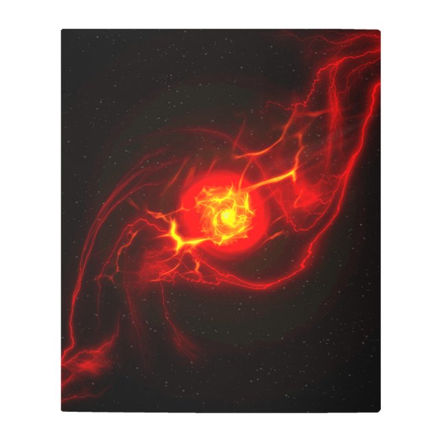 Arte mural Metalizado de Supernova implícito rojo (Anverso)