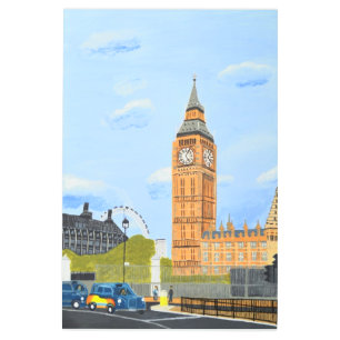Arte mural metalizado del Big Ben London