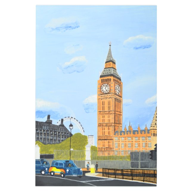 Arte mural metalizado del Big Ben London (Anverso)