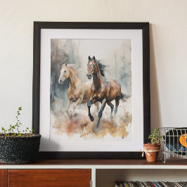Arte mural Metalizado del caballo salvaje occident